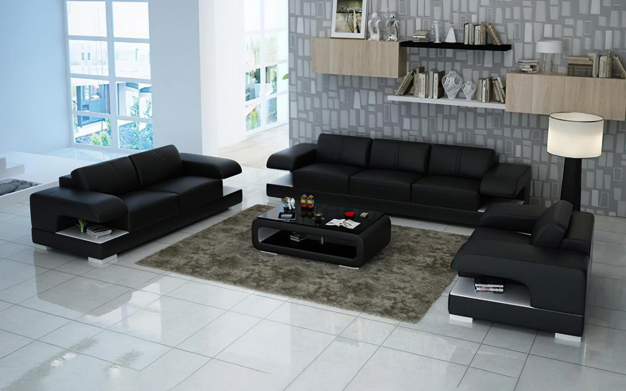 Modern Sofa Set: 6 Seater Leatherette Sofa Set