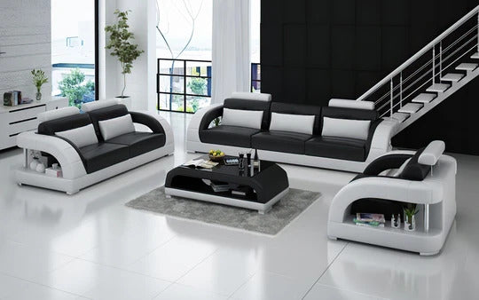 Modern Sofa Set: 6 Seater Leatherette Sofa Set