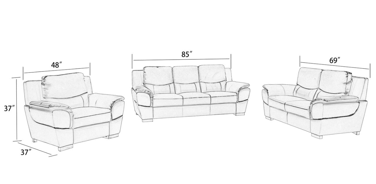 Modern Sofa Set: 6 Seater Leatherette Sofa Set