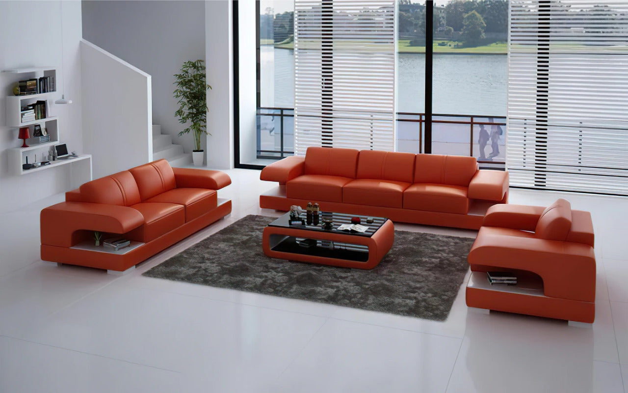 Modern Sofa Set: 6 Seater Leatherette Sofa Set