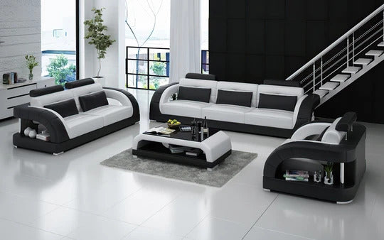 Modern Sofa Set: 6 Seater Leatherette Sofa Set