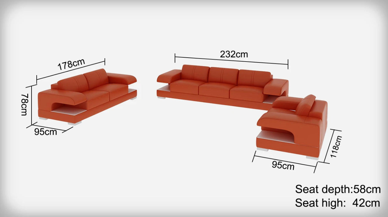 Modern Sofa Set: 6 Seater Leatherette Sofa Set
