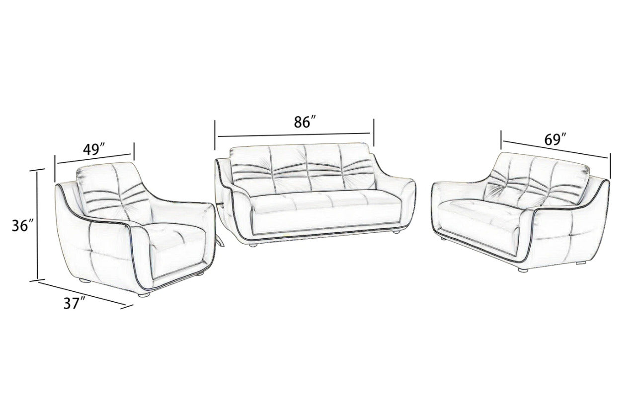 Modern Sofa Set: 6 Seater Leatherette Sofa Set