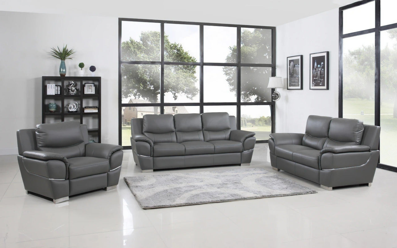 Modern Sofa Set: 6 Seater Leatherette Sofa Set