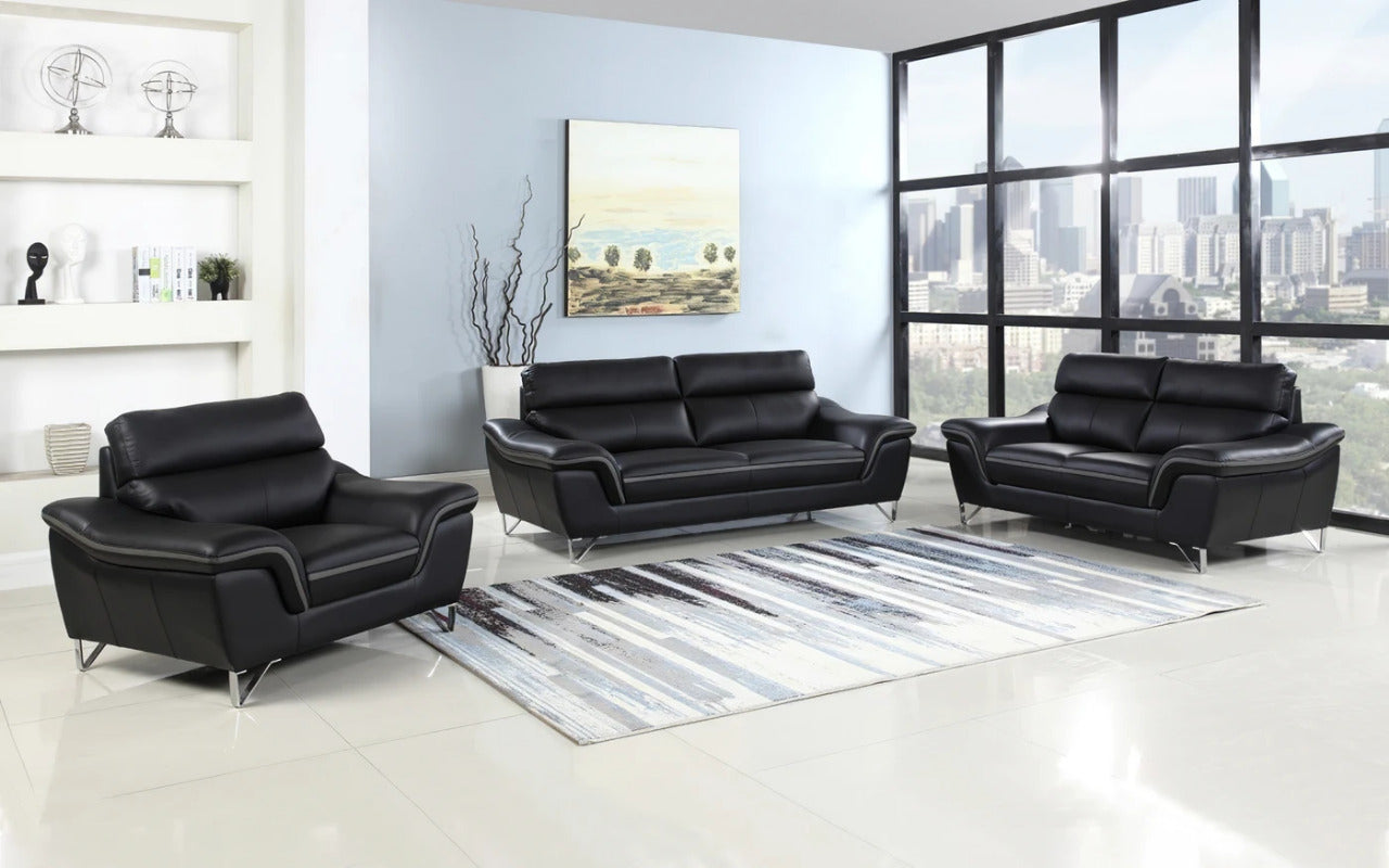 Modern Sofa Set: Leatherette 5 Seater Sofa Set