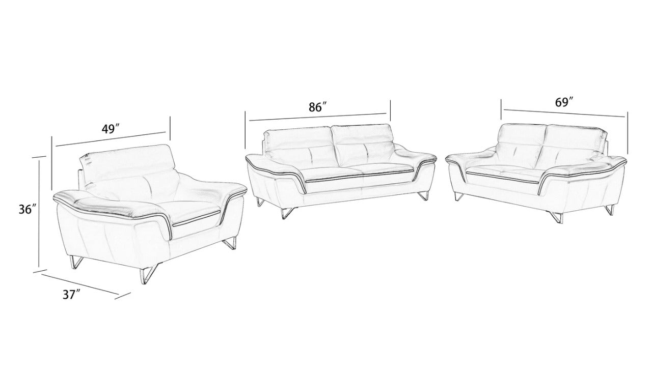 Modern Sofa Set: Leatherette 5 Seater Sofa Set