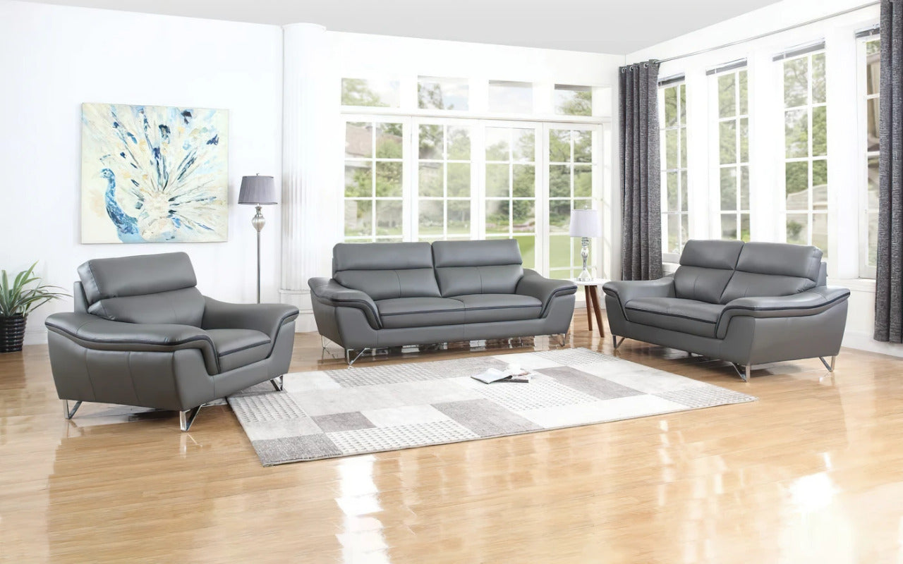 Modern Sofa Set: Leatherette 5 Seater Sofa Set