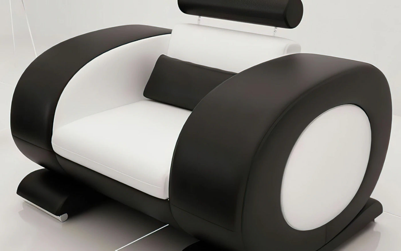 Modern Sofa Set: Leatherette Sofa Set With Ottoman