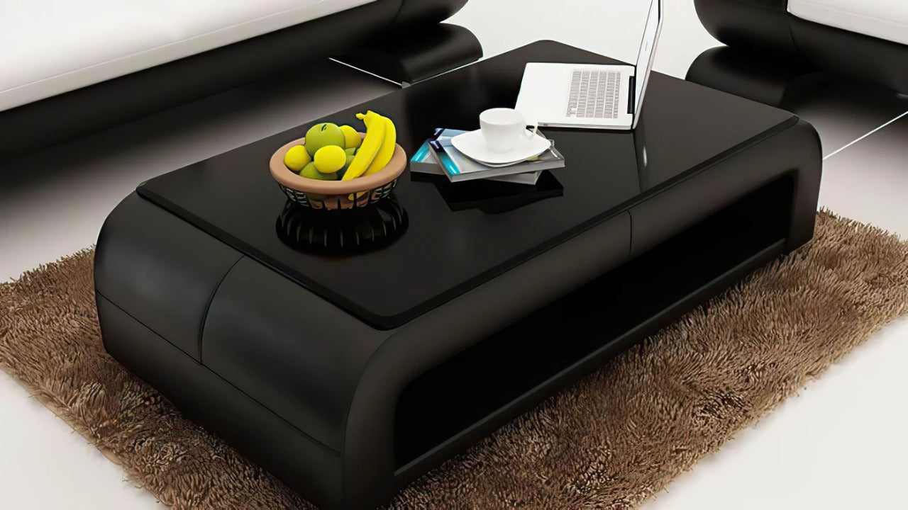 Modern Sofa Set: Leatherette Sofa Set With Ottoman