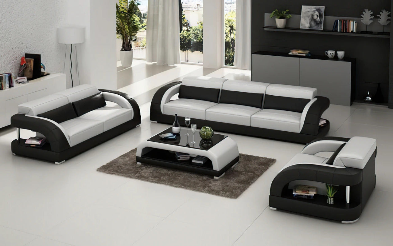Modern sofa Set: 6 Seater Leatherette Sofa Set