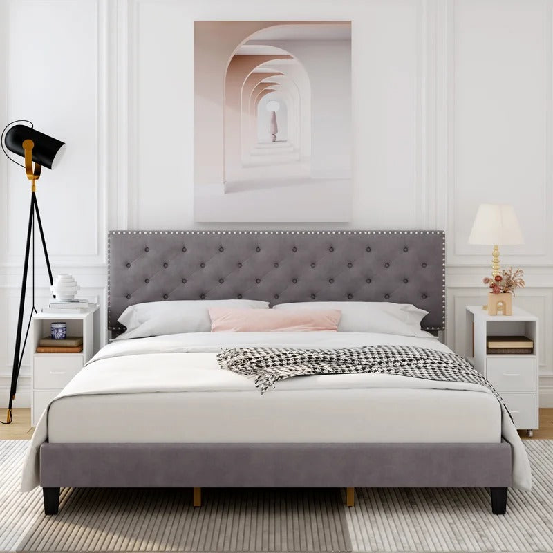 Modular Bed : Ema Tufted Low Profile Bed
