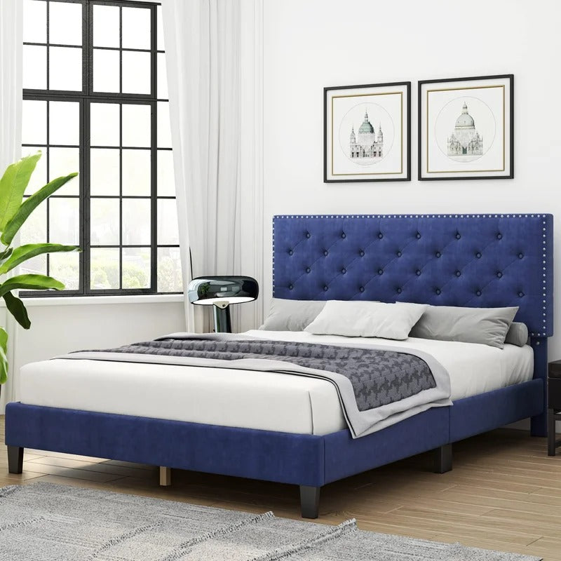 Modular Bed : Ema Tufted Low Profile Bed