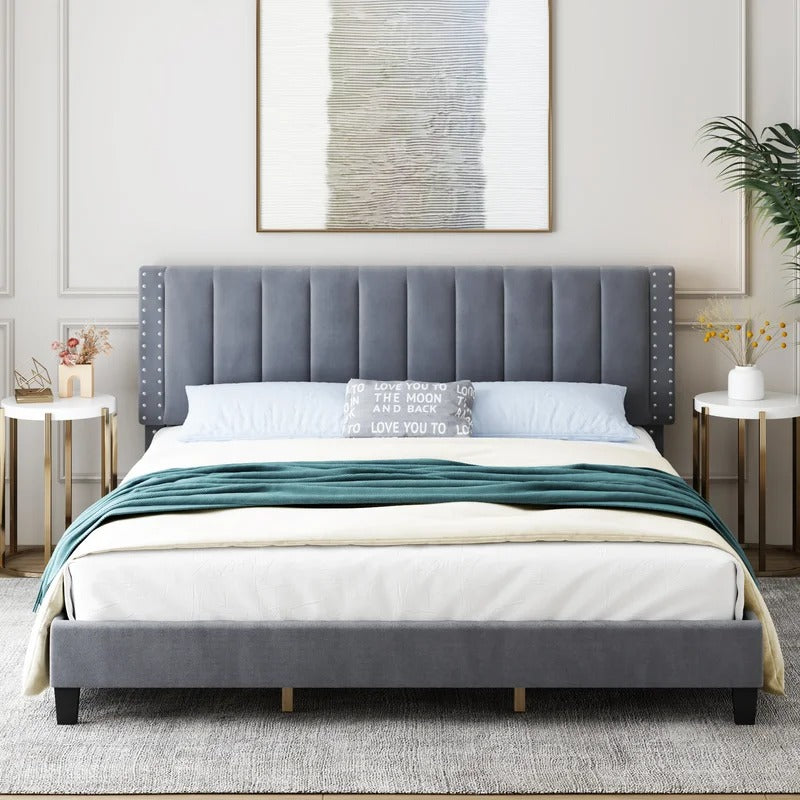 Modular Bed : Eva Tufted Upholstered Platform Bed