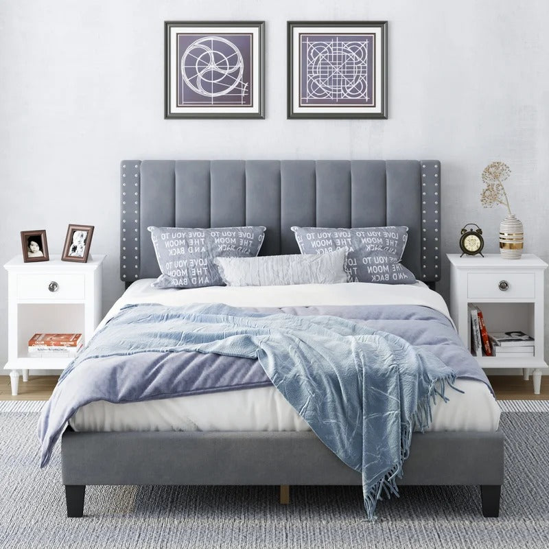 Modular Bed : Eva Tufted Upholstered Platform Bed