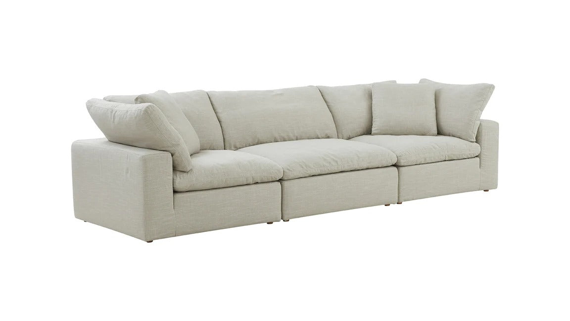 3 Seater Sofa:- Neppar Fabric Sofa Set, (Light Grey)