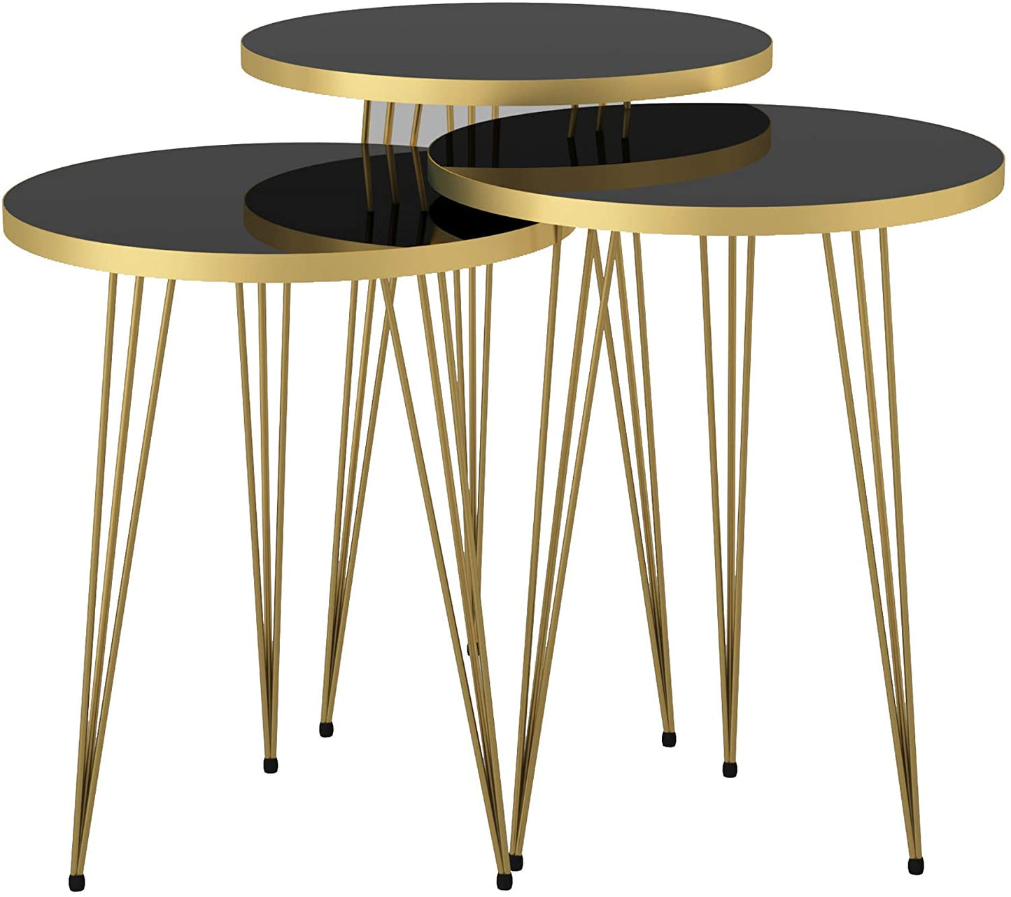Nest Of Tables : 3 HIGH Gloss Nesting End Tables Nightstands