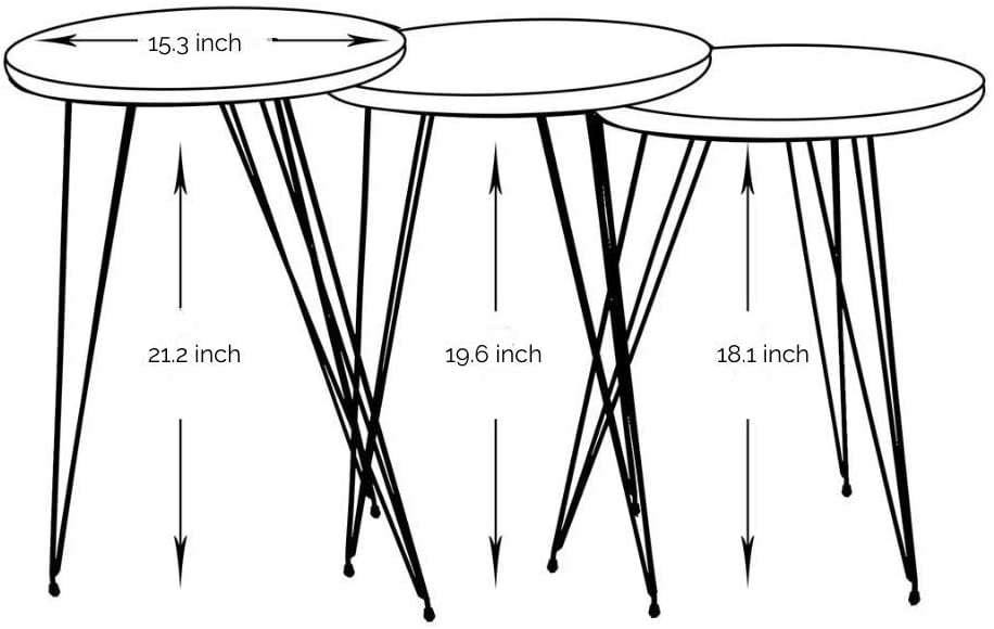 Nest Of Tables : 3 HIGH Gloss Nesting End Tables Nightstands