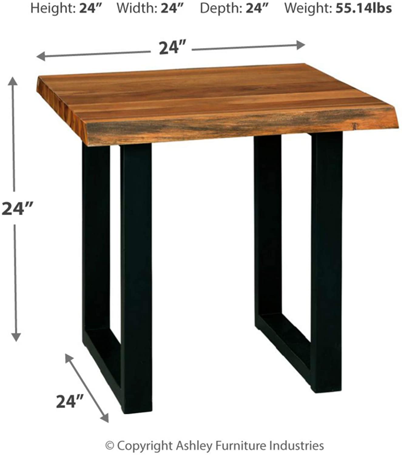 Nest Of Tables: Contemporary Square End Table, Brown/Black