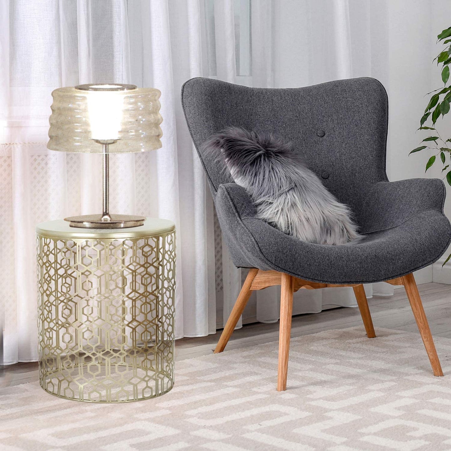 Nest Of Tables : Nesting Round Gold Nightstands Decent Set of 2