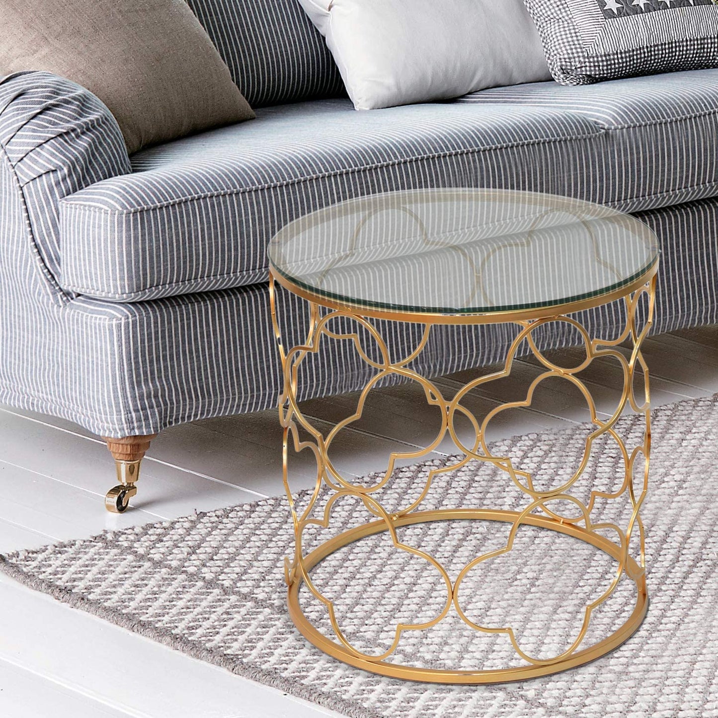 Nest Of Tables : Nesting Round Gold Nightstands Decent Set of 2