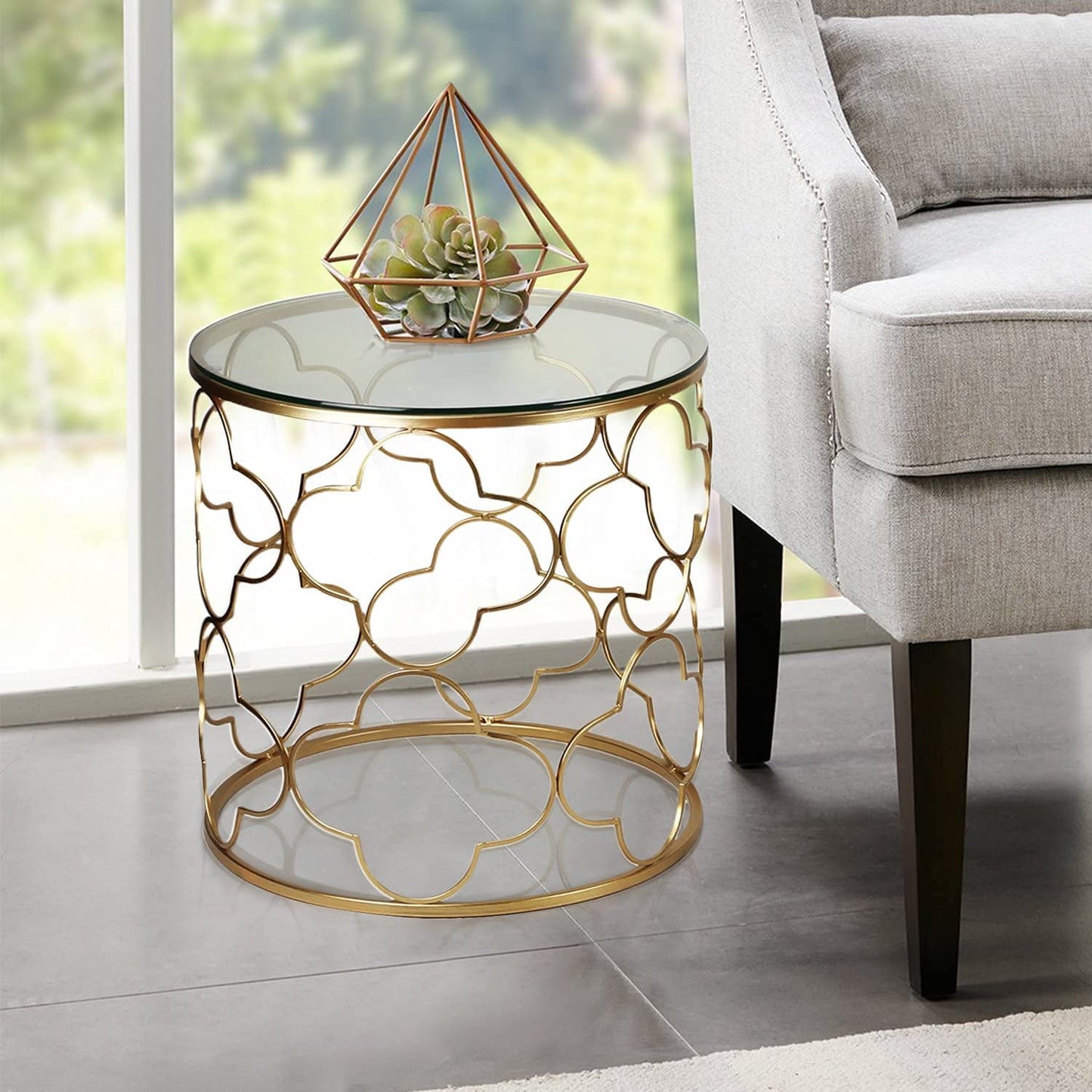 Nest Of Tables : Nesting Round Gold Nightstands Decent Set of 2