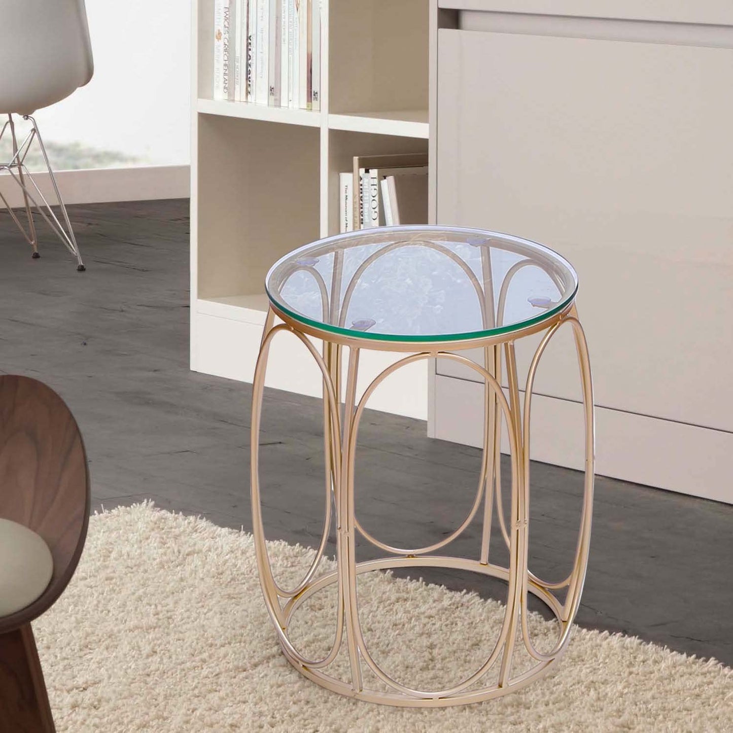 Nest Of Tables : Nesting Round Gold Nightstands Decent Set of 2