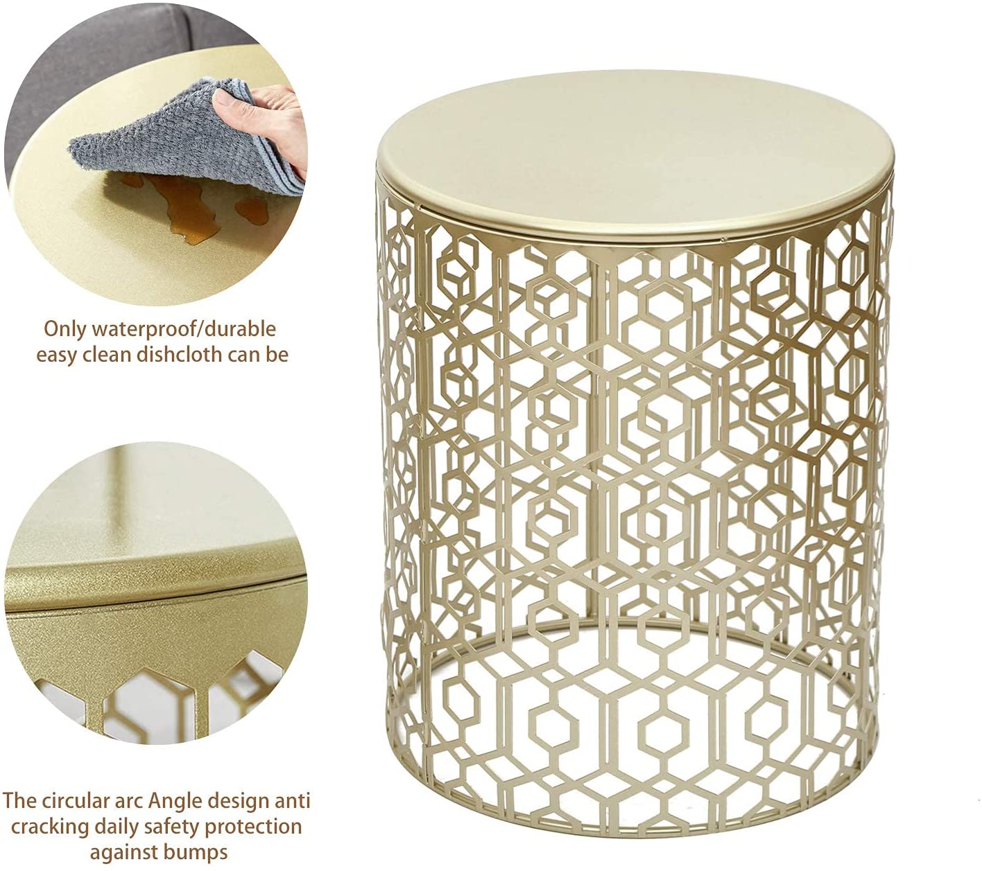 Nest Of Tables : Nesting Round Gold Nightstands Decent Set of 2