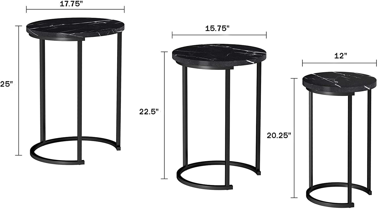 Nest Of Tables Round Nesting Tables, Largest Dimensions