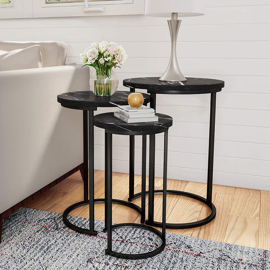 Nest Of Tables Round Nesting Tables, Largest Dimensions