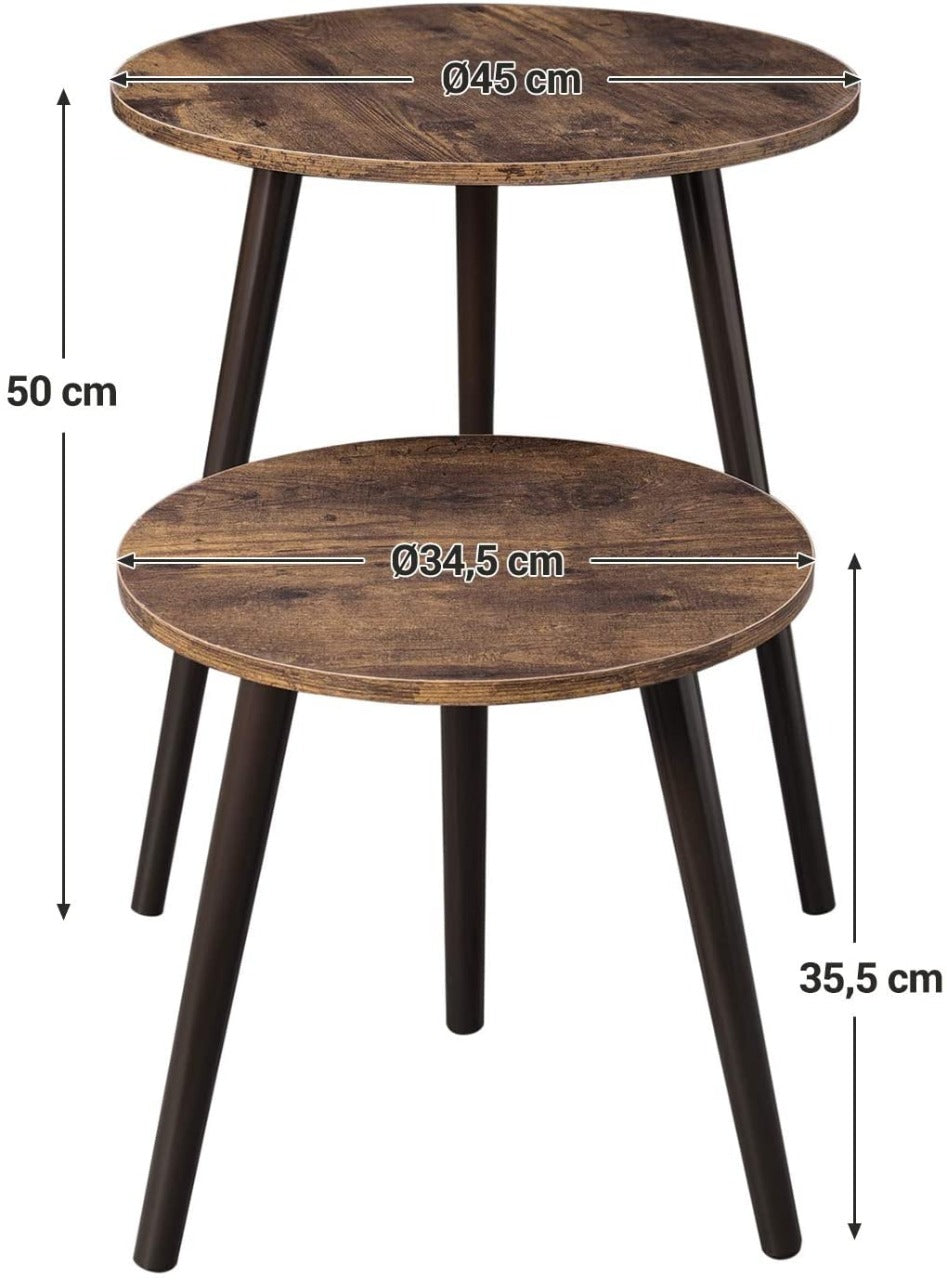 Nest Of Tables Round Tables with Pinewood Legs