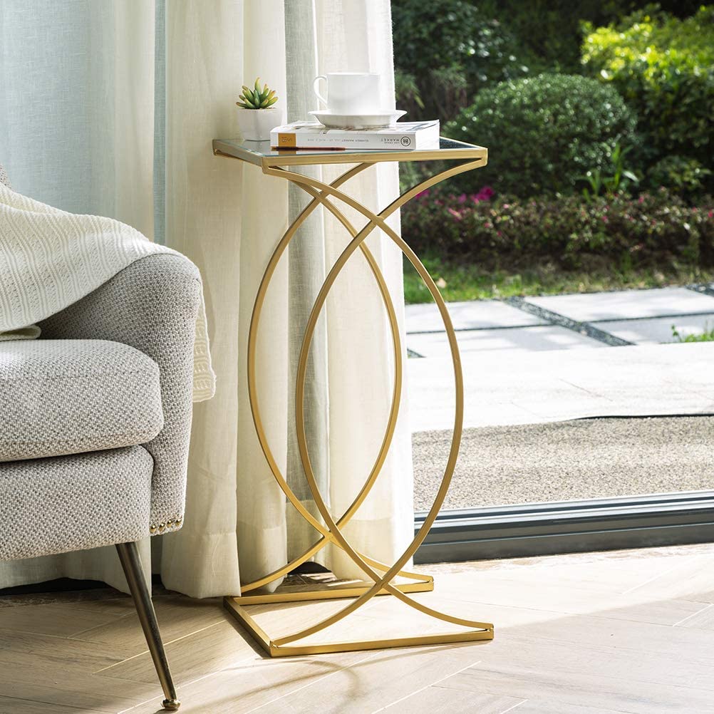 Nest Of Tables Set of 2 Nesting Coffee Tables Decorative Accent Side End Tables Plant Stand Chair for Bedroom, Living Room, Home Office and Patio