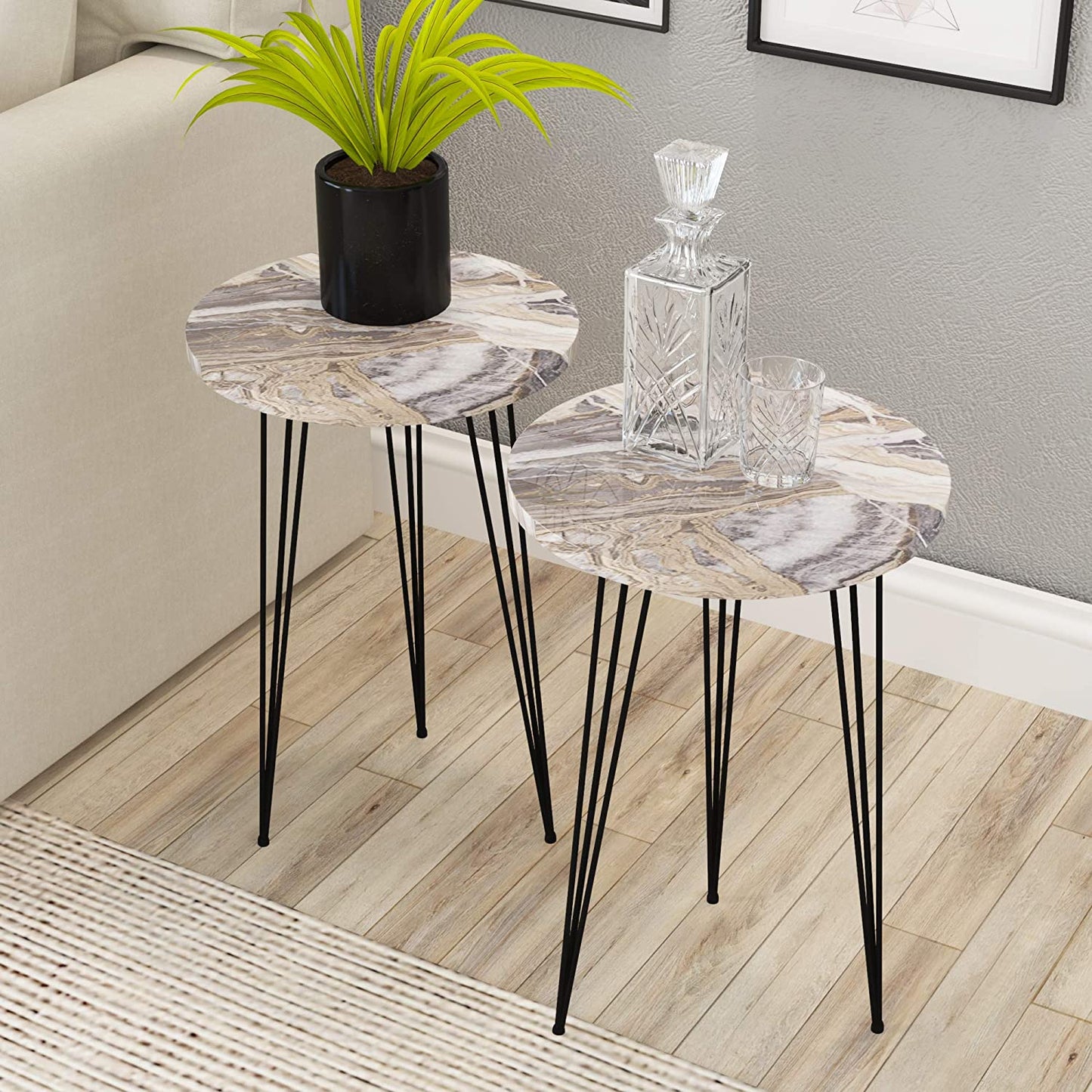 Nest Of Tables : Set of 2 Side Tables for Small Spaces