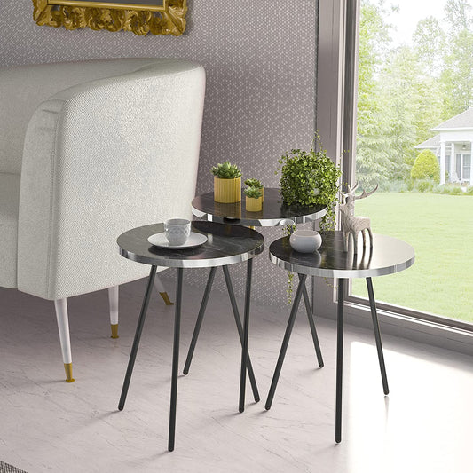 Nest Of Tables : Set of 3 Nesting END Tables Nightstand Bedside Table