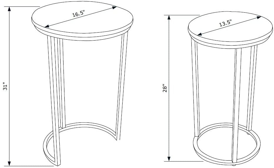 Nest Of Tables Set of Two Casual Black Grey