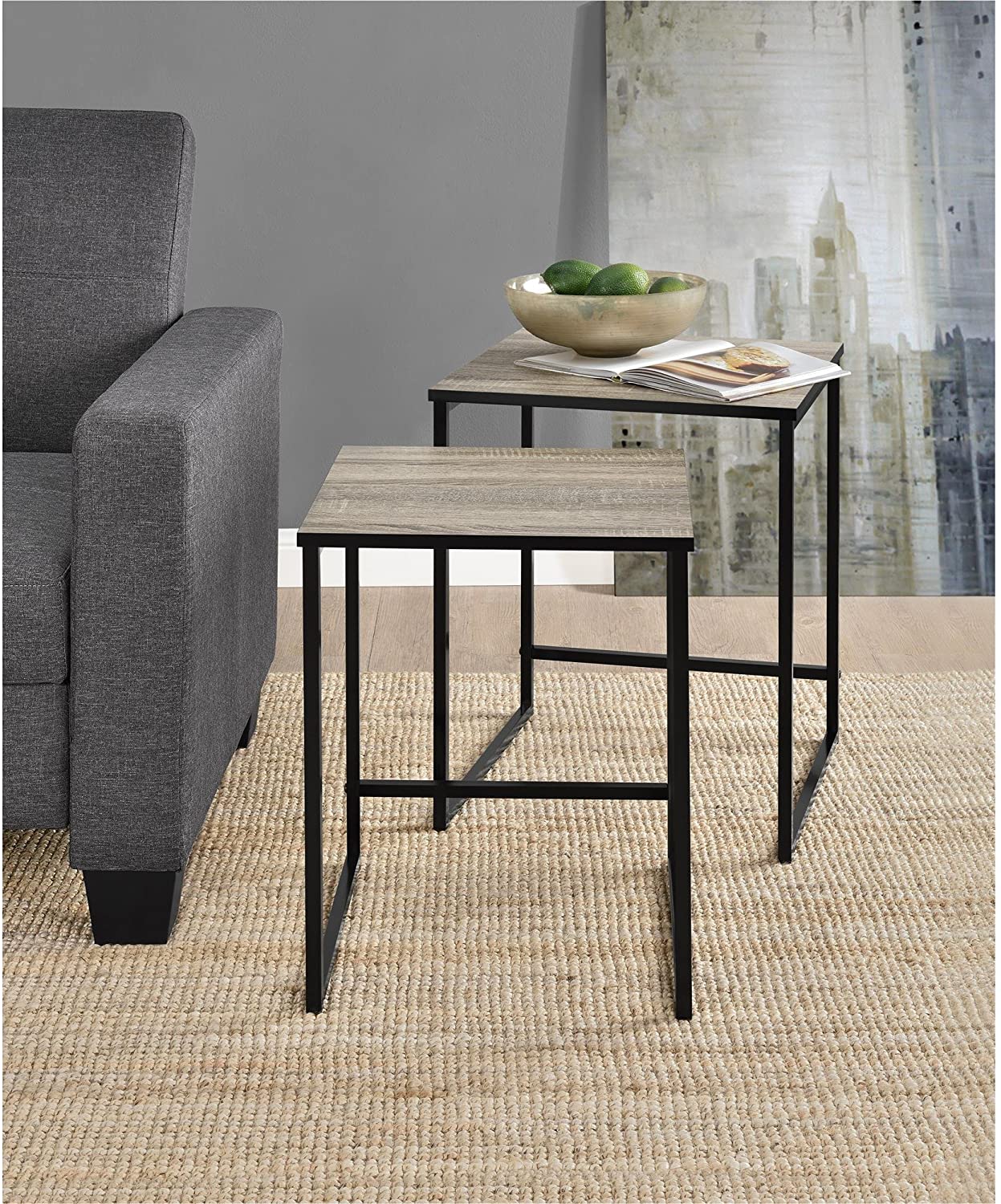 Nest Of Tables : Stewart Nesting Tables, Weathered Oak