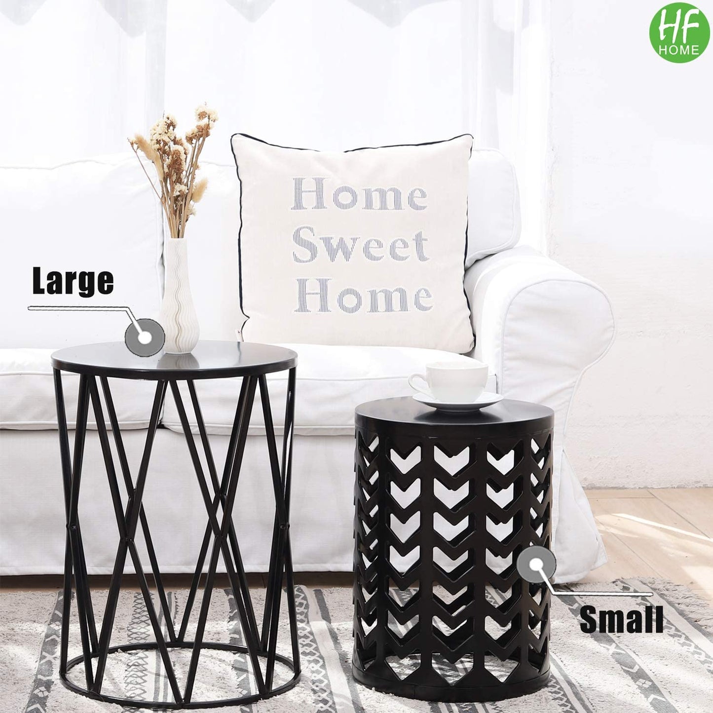 Nest Of Tables Tables Plant Stand for Living Room Balcony Home Garden Stool Patio Outdoor- Black