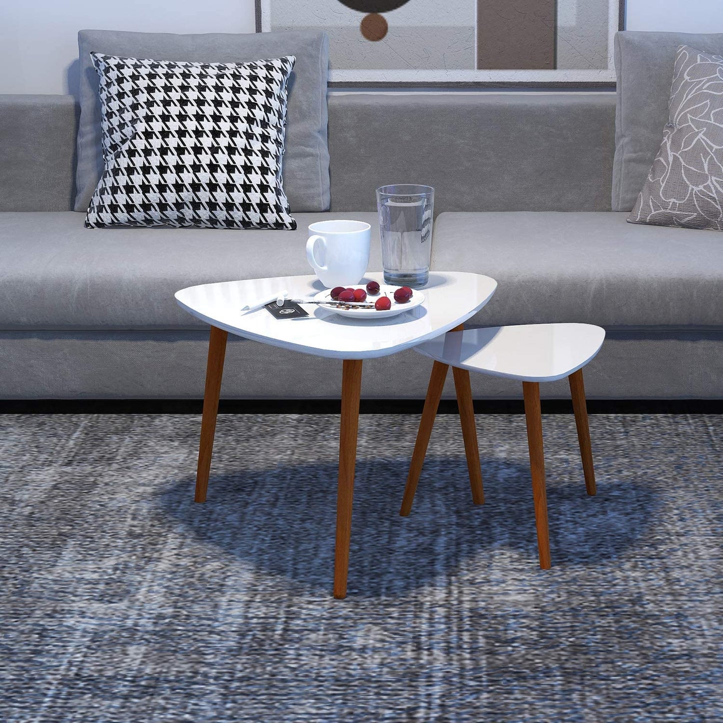 Nest Of Tables : White Nesting Coffee Table for Living Room