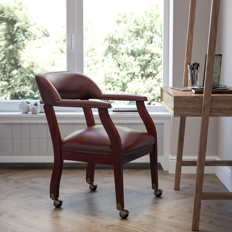 Office Chair : 24" W Office Chair with Wood Frame