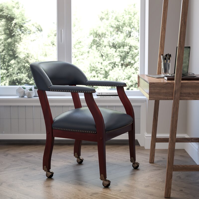 Office Chair : 24" W Office Chair with Wood Frame