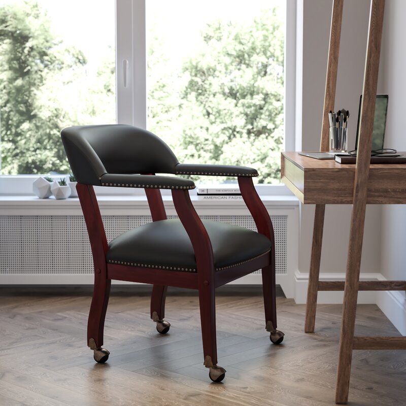 Office Chair : 24" W Office Chair with Wood Frame