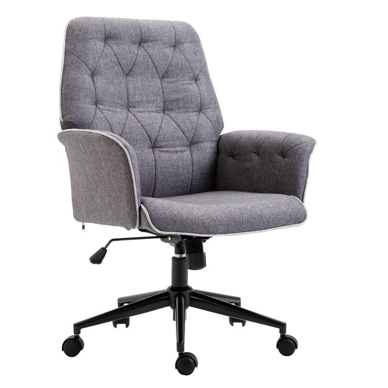 Office Chair : Grey Fabric Office Chair