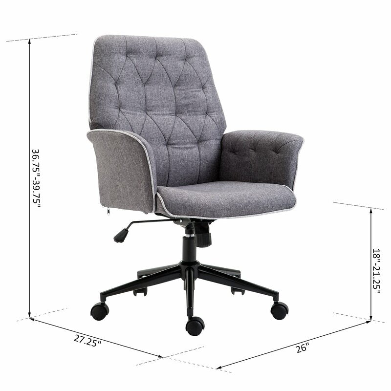 Office Chair : Grey Fabric Office Chair