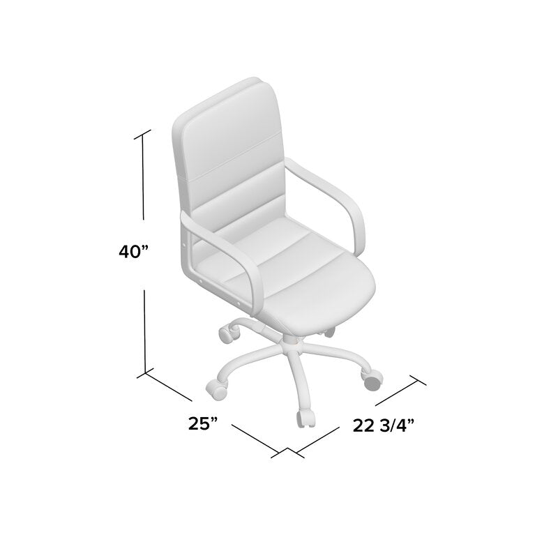 Office Chair : Mid-Back Black Leatherette Office Chair