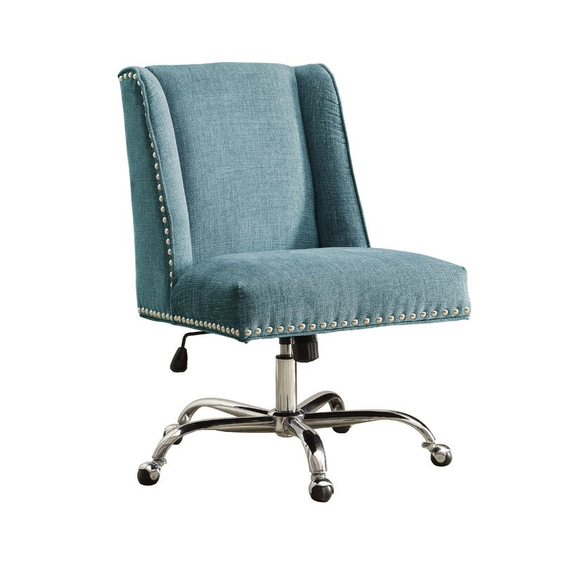 Office Chair: Silver Upholstered Office Chair