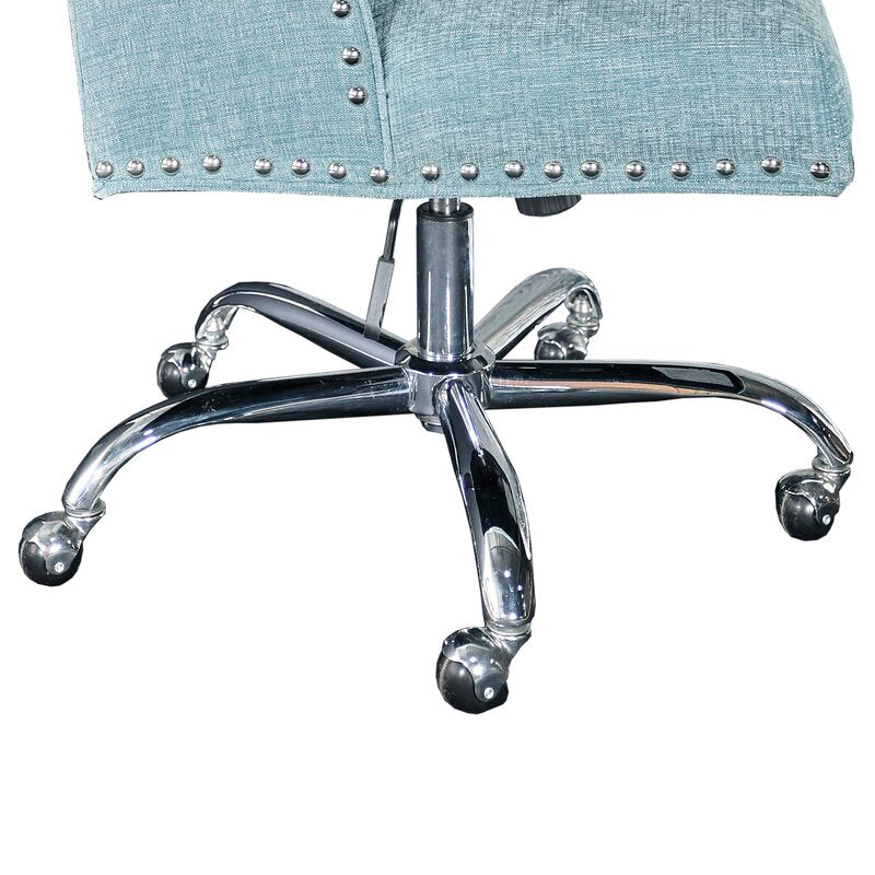 Office Chair: Silver Upholstered Office Chair