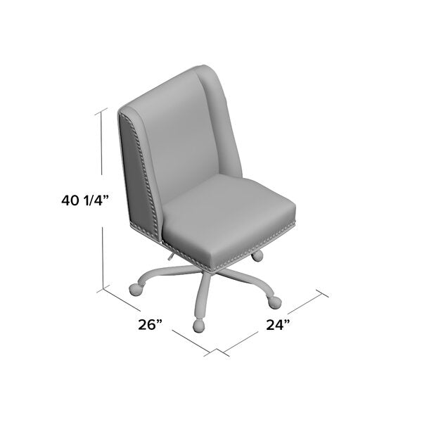 Office Chair: Silver Upholstered Office Chair