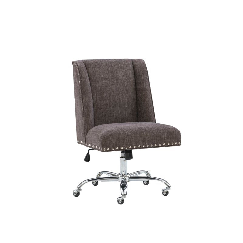 Office Chair: Silver Upholstered Office Chair