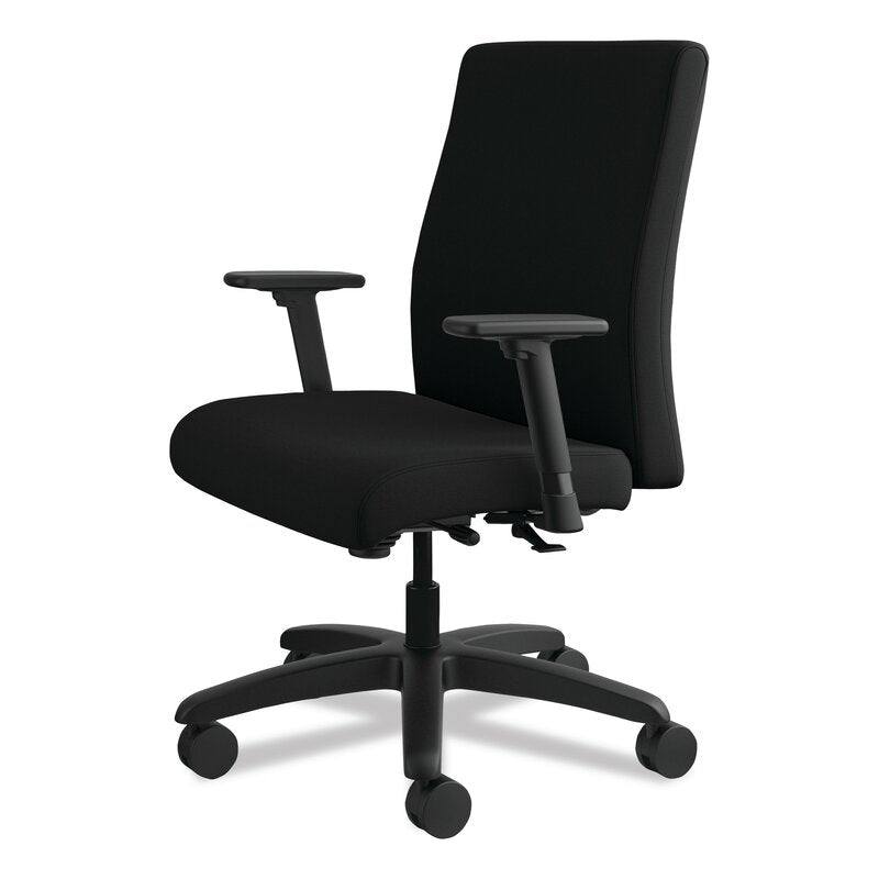Office Chair : Upholstered Black Office Chair