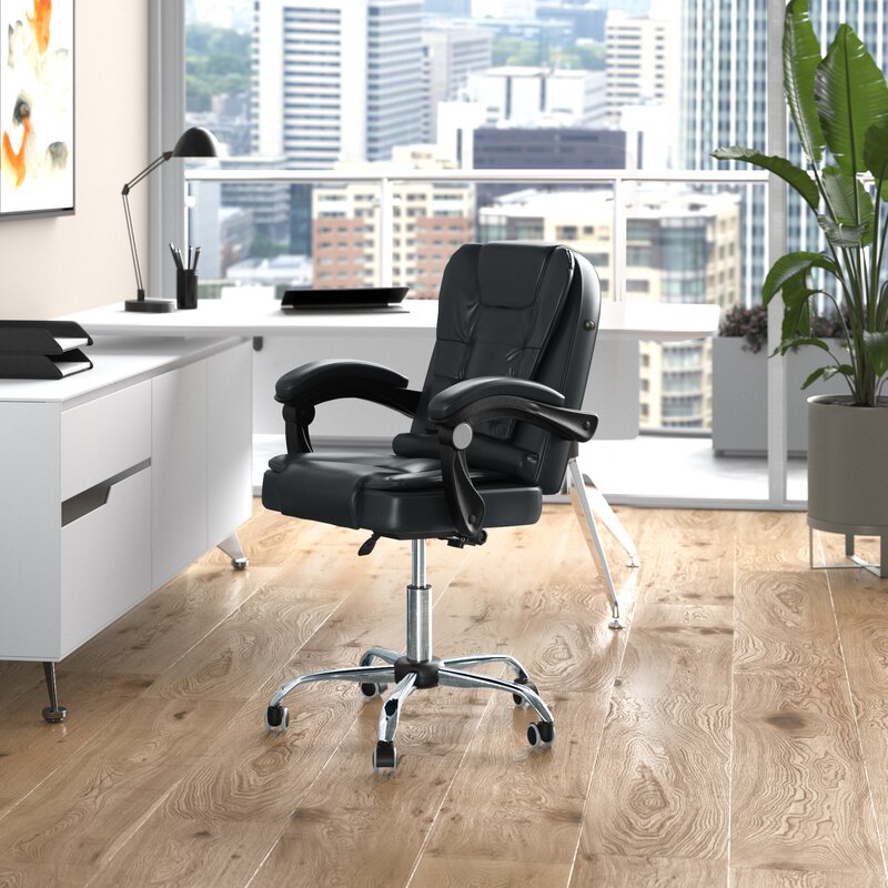 Office Chair : Upholstered Black Office Chair