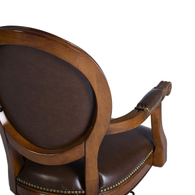 Office Chair : Upholstered Brown Faux Leatherette Office Chair
